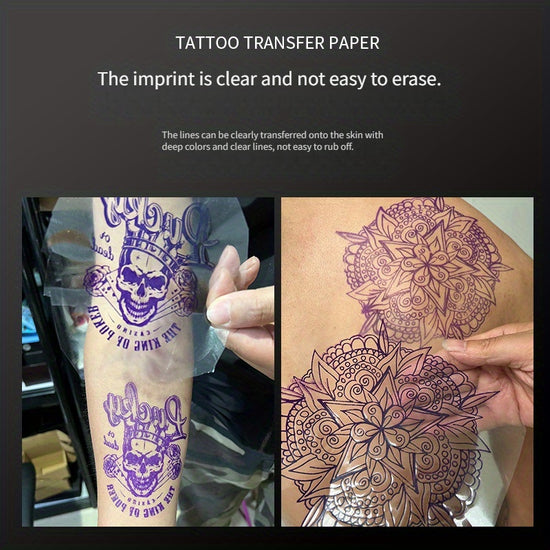 200Pack Tattoo Transfer Paper with Transparent Film  Ideal for Hand Drawing  Thermal Copier A4 Unscented NonRechargeable SkinSafe Stencil Paper Clear Transfer Trace Sheets for Tattoo Artists