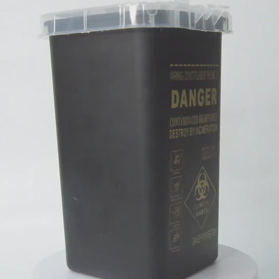 Tattoo Needle Cartridge Garbage Cans Storage Container Tattoo Needles Square Waste Storage Box Container  Black