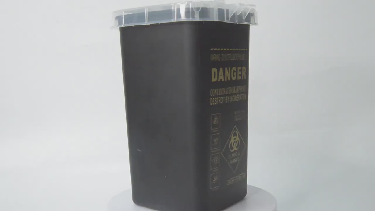 Tattoo Needle Cartridge Garbage Cans Storage Container Tattoo Needles Square Waste Storage Box Container  Black